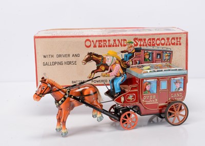 Lot 423 - A Ichida (Japan) Tinplate Battery-Operated Overland Stagecoach