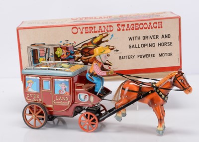 Lot 423 - A Ichida (Japan) Tinplate Battery-Operated Overland Stagecoach