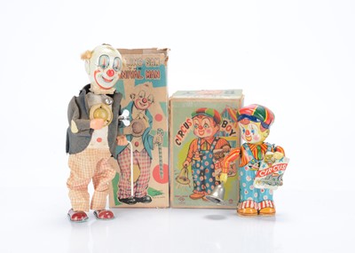 Lot 425 - Japanese Tinplate Clockwork Clown Toys