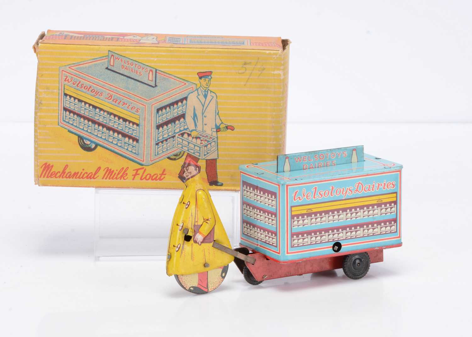 Lot 437 - A Welsotoys Tinplate Clockwork Mechanical Milk-Float