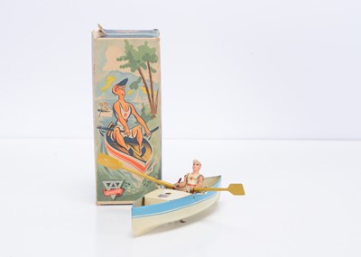 Lot 438 - Arnold (U.S Zone Germany) Tinplate Clockwork Rowing Boat Nr.2030