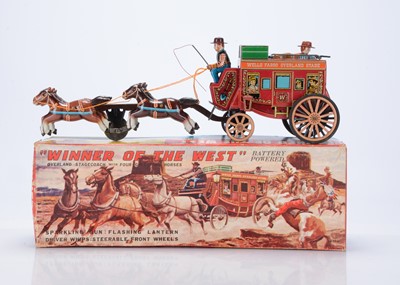 Lot 441 - Alps (Japan) Tinplate Battery-Operated "Winner Of The West" Overland Stagecoach