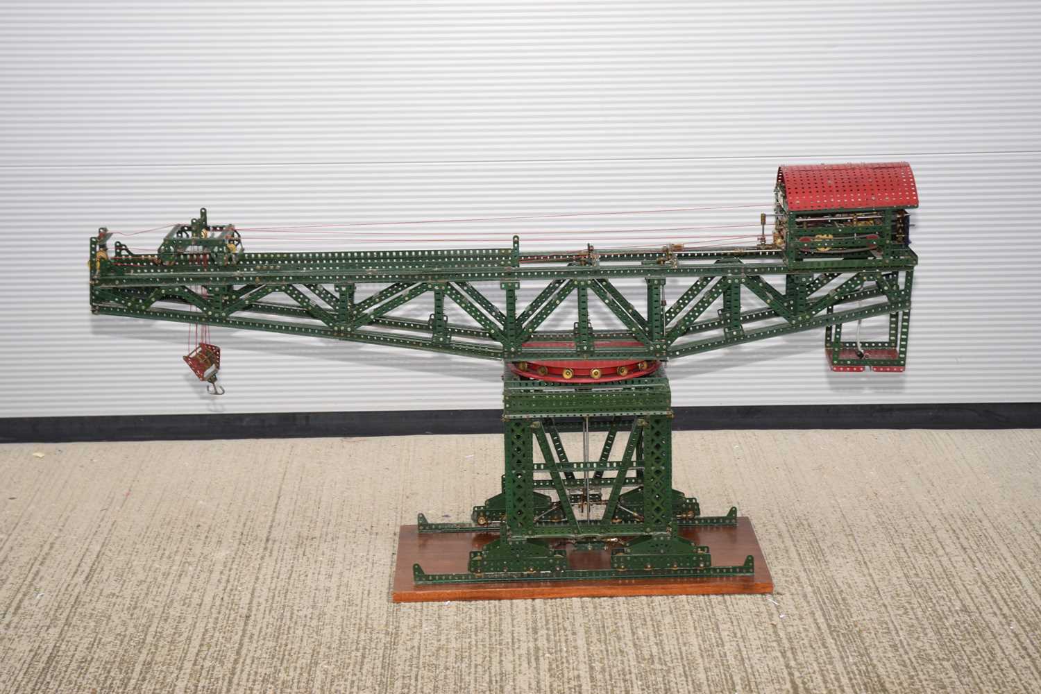 Lot 444 - A large professionally built Meccano block setting Travelling Dock Crane