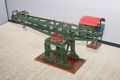 Lot 444 - A large professionally built Meccano block setting Travelling Dock Crane