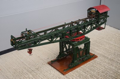 Lot 444 - A large professionally built Meccano block setting Travelling Dock Crane