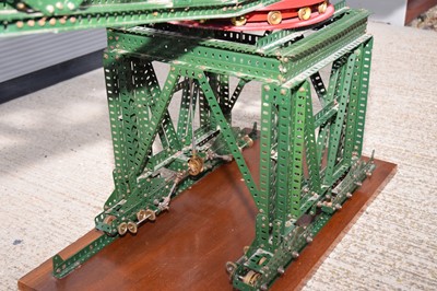 Lot 444 - A large professionally built Meccano block setting Travelling Dock Crane
