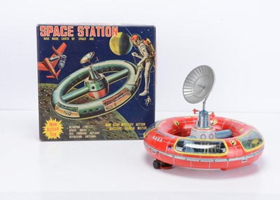 Lot 453 - A Scarce Horikawa (Japan) Tinplate Battery-Operated NASA Space Station No.378795