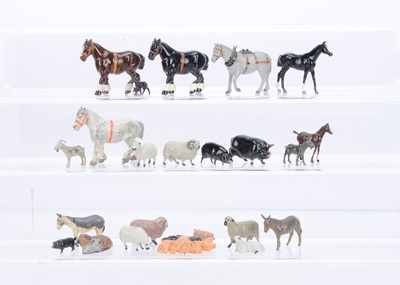 Lot 535 - A lot of Britains lead farm animals comprising Shire Horse (3)