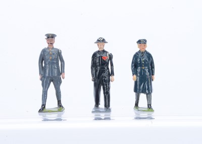 Lot 540 - Britains very rare Air Raid Warden with a post WRAF orderly and a pre WW2 RAF Pilot