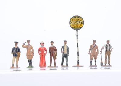 Lot 544 - Britains Railway and Road related figures comprising saluting and walking AA Men