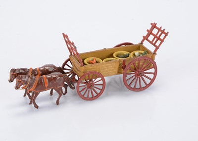 Lot 569 - Taylor & Barrett 4 wheel horse-drawn cart (40mm scale) complete with raves (2)