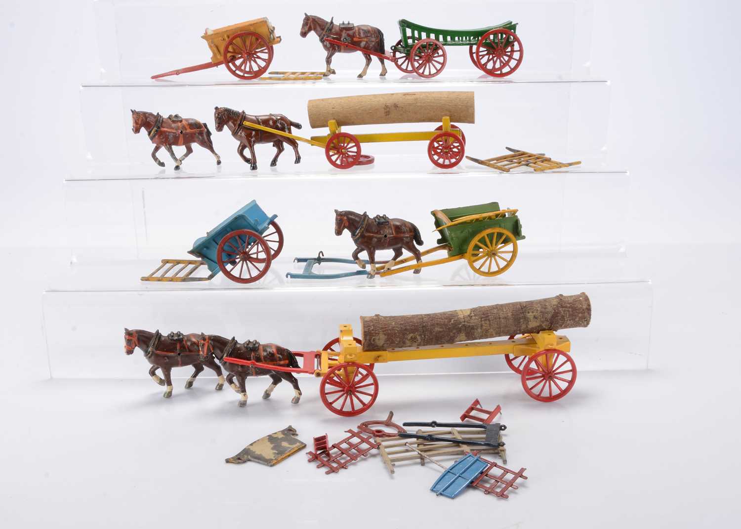 Lot 604 - A selection of horse drawn farm wagons by Charbens and Benbros consisting of Charbens single-horse log wagon