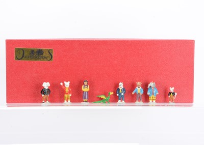 Lot 638 - Dorset Collectables boxed set of Rupert the Bear characters solid cast in white metal