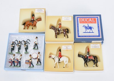 Lot 653 - Ducal Models 8pce Gurkha Regiment marching Band with individually boxed mounted figures comprising M7 Field Marshall