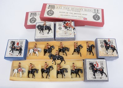 Lot 655 - All The Queens Men boxed metal toy soldiers Bands of the British Army 5pce sets TB30 (X2) Household Cavalry (State Dress) with individual Household Cavalry figures comprising TB25A Officer