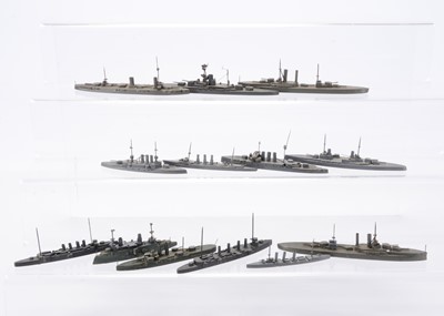 Lot 661 - 13 Bassett-Lowke 1in-100ft wooden Naval Vessels (13)