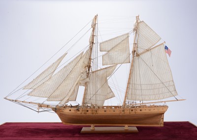 Lot 667 - A well made two masted USA Schooner Sailing ship 'Prince de Neufchatel'