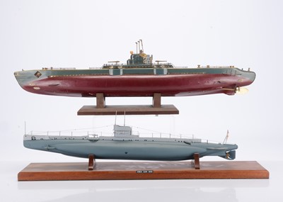 Lot 671 - A pair of professionally/factory built WWII Submarines one motorised (2)