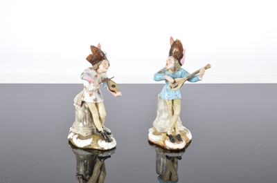 Lot 1 - A pair of early 20th century Rosenthal porcelain figural candleholders