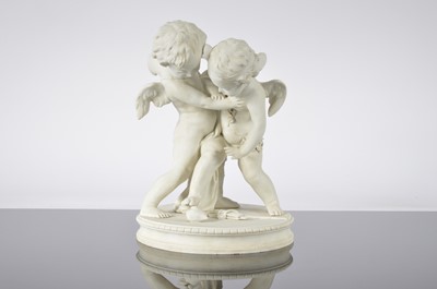 Lot 4 - A late 19th or early 20th century Sevres Parian figural group