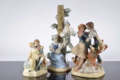 Lot 5 - Three modern Spanish porcelain courting couple groups