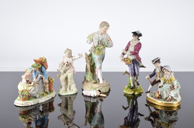 Lot 7 - A group of five European porcelain figures