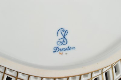 Lot 9 - A second half 20th century Dresden porcelain pierced basket