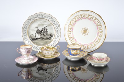 Lot 11 - Two porcelain plates and four cups and saucers