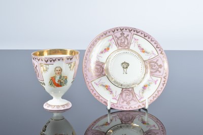 Lot 11 - Two porcelain plates and four cups and saucers