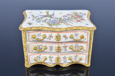 Lot 27 - A second half 19th century Sevres Faience pottery love letter chest