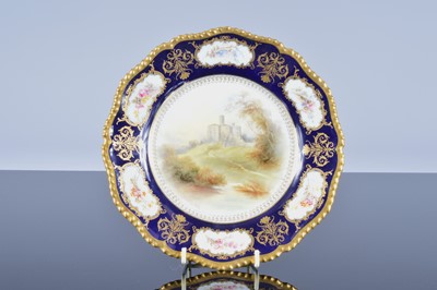 Lot 43 - A Royal Worcester porcelain cabinet plate painted by J. Stinton