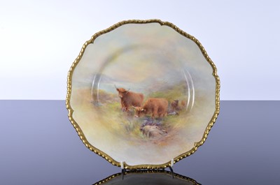 Lot 44 - A Royal Worcester porcelain cabinet plate painted by H. Stinton