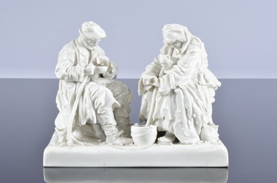 Lot 68 - A Capodimonte blanc de chine porcelain figural group