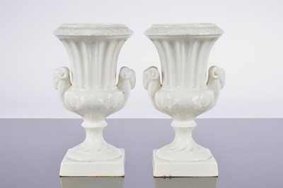 Lot 69 - A pair of Spanish pottery urns by Casasus