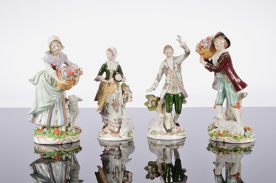 Lot 95 - Four Sitzendorf porcelain figures