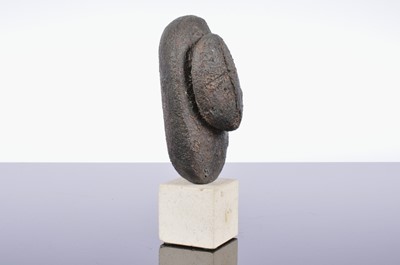 Lot 108 - Peter Hayes (born 1946) Raku and stone, ovoid head