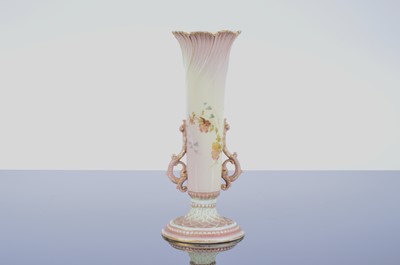 Lot 116 - A late Victorian Royal Worcester porcelain blush ivory vase