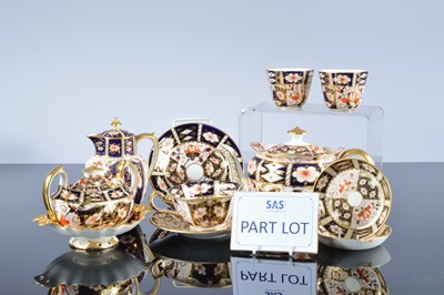 Lot 120 - A part Royal Crown Derby porcelain Imari style pattern tea set