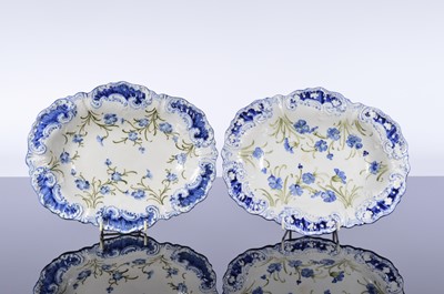 Lot 143 - A pair of Macintyre pottery Forget-Me-Not dishes