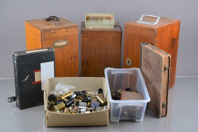 Lot 605 - Microscope Parts Accessories and Cases