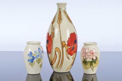 Lot 156 - Three Moorcroft Pottery vases