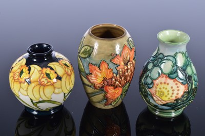 Lot 159 - Three Moorcroft Pottery vases