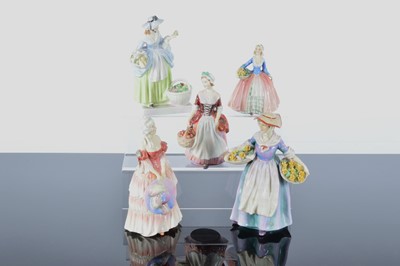 Lot 172 - Five Royal Doulton lady figures