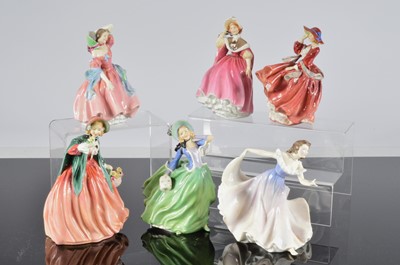 Lot 179 - Six Royal Doulton lady figures