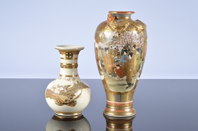 Lot 188 - A late Meiji period Japanese Satsuma style earthenware vase by Ryuzan