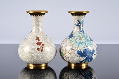 Lot 193 - A pair of second half 20th century Chinese cloisonne vases