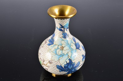 Lot 193 - A pair of second half 20th century Chinese cloisonne vases