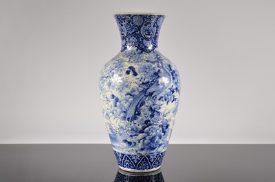 Lot 197 - A large but sadly damaged Japanese Arita style blue and white porcelain vase