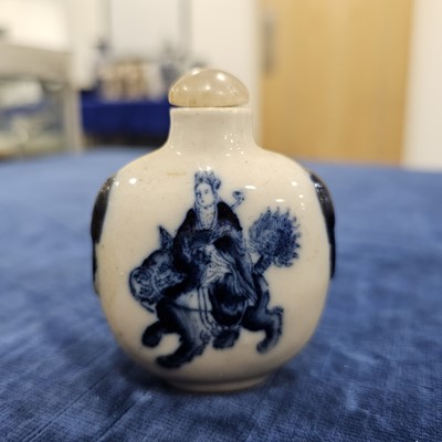 Lot 208 - Thirteen 20th century Chinese blue and white snuff bottles