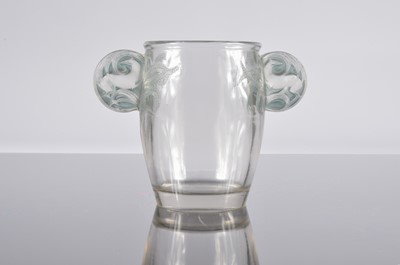 Lot 230 - An Art Deco Lalique Glass Yvelines twin handled vase